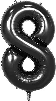 Produktbild von Oblique Unique 1x Folien Luftballon mit Zahl 8 Kinder Geburtstag Jubiläum Party Deko Ballon schwarz