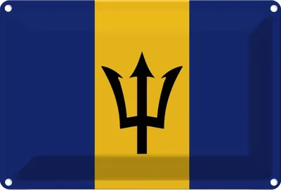 Produktbild von vianmo Blechschild 12x18 cm Barbados Flagge Fahne Wappen