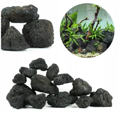 Immagine prodotto di Rocce per Acquario Lava Rock, Pietre Vulcaniche Naturali Nere 1 kg per Decorazioni e Arredi Aquascaping