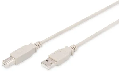 Produktbild von DIGITUS USB 2.0 Anschlusskabel Typ A -B  St/St    1.8m beige