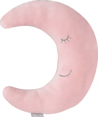 Produktbild von roba Nackenkissen 'roba Style' Mond Rosa/Mauve, flauschiges Dekokissen für Baby- & Kinderzimmer