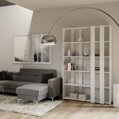 Immagine prodotto di Libreria Moderna 5 Ripiani 120x36x204 cm in nobilitato Bianco