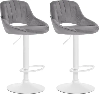 Produktbild von 2er Set Barhocker Milet Samt W dunkelgrau
