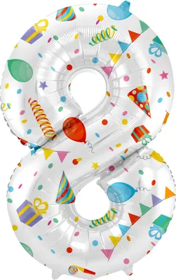 Produktbild von Joyful Party 8 Folienballon 86cm