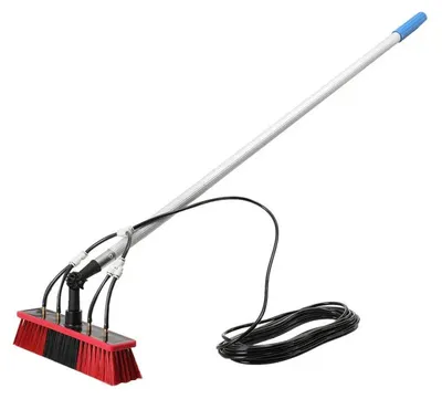 Obrázek produktu pro Teleskopický čistič oken – tyč na čištění oken – 8 m – výsuvná – s vodou napájený kartáč – nerezová ocel