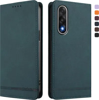 Image de Etui pour OnePlus Nord 5, étui rétro en cuirPolyuréthaneavec support et fentes pour cartes de crédit Vert