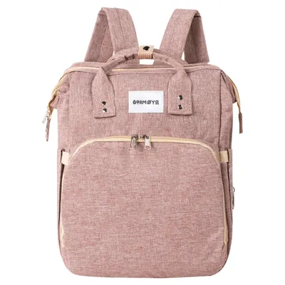 Produktbild von Barmøya Wickelrucksack 2-in-1 Rucksack & Wickelablage - wasserabweisend, geräumig, mit Laptopfach, isolierte Flaschenhalterungen, rosa | BM-6