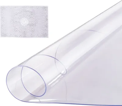 Obrázok produktu pre Plastový obrus VEVOR, 48 x 48 palcov, hrúbka 2,0 mm, priehľadný chránič stola, okrúhla podložka na stôl z PVC, vodeodolná a ľahko čistiteľná podložka na stôl, obrus,