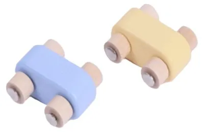 Image de EliNeli Lot de 2 voitures en bois pour circuit XXL