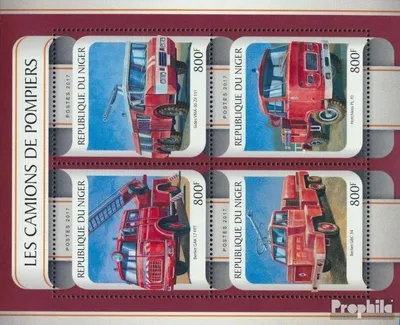 Produktbild von Briefmarken Niger 2017 Mi 4950-4953 Kleinbogen (kompl. Ausg.) postfrisch Feuerwehrfahrzeuge