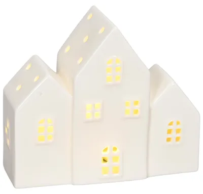 Productafbeelding van Witte lantaarns, 15 x 13 cm, als set voor winterdecoratie