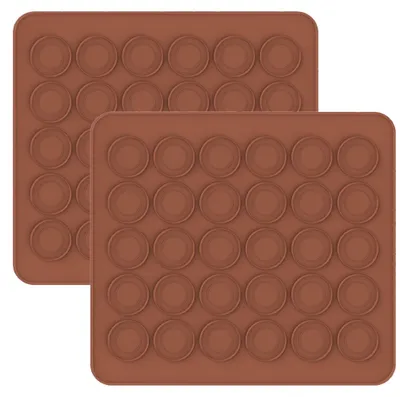 Produktbild von Silikon-Macaron-Matten, 2 Stück, Antihaft-Backmatten für die Küche zum Herstellen und Backen von Macarons