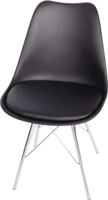 Produktbild von Esszimmerstuhl Schalenstuhl schwarz Metallfüße chrom LEKUES