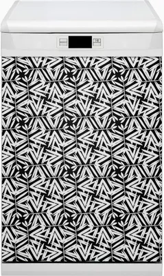 Produktbild von Küche Magnet für Spülmaschine  Abwaschbar 45x80 cm Geschirrspüle  - Schwarz -Weiß -Muster