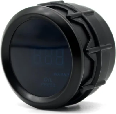 Immagine prodotto di Manometro digitale per pressione olio con sensore per auto, 52 mm, 2 pollici, LCD, 0-120 PSI, spia di avvertimento, nero