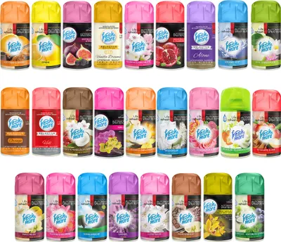 Produktbild von Beauty and More Lufterfrischer Nachfüller, 250ml, 12er Pack Mischdüfte, zur Geruchsneutralisierung in Bad, Küche, Wohnung, kompatibel mit Air Wick Freshmatic Max & Glade Zerstäubern, bis zu 60 Tage