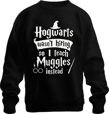 Productafbeelding van Hogwarts was niet op zoek naar nieuwe docenten, dus geef ik les aan gewone mensen. Harry Potter Halloween uni sweatshirt, zwart, maat XL