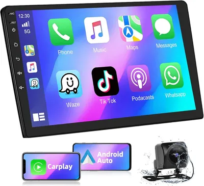 Obrázok produktu pre Android autorádio 2 DIN s 9-palcovým dotykovým displejom, bezdrôtovým CarPlay a cúvacou kamerou