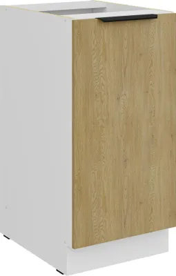 Produktbild von Küchen Unterschrank 40 cm CREMONA Eiche hell + Weiß matt Küche Küchenzeile Küchenblock Einbauküche