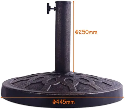 Produktbild von Sonnenschirmstaender aus Harz, Schirmstaender für Schirme mit Durchmesser 38mm/48mm, Gartenschirmstaender mit Einfacher Befestigung, für Sonnenschirm Marktschirm, Bronze