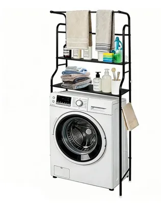 Produktbild von Waschmaschinenkorpus, Waschräumeinheit, dreistufiges Badezimmerregal, Toilettenablage aus Edelstahl, platzsparendes Badezimmerzubehör