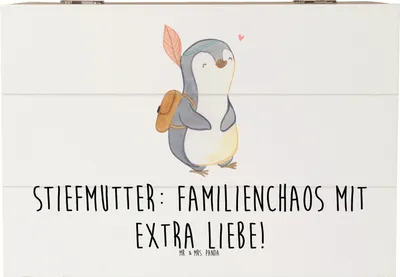 Produktbild von Mr. & Mrs. Panda Kiste Stiefmutter Liebe 22 x 15 cm - Weiß - Geschenk, Muttertag, Box, Erinnerungsbox, Beziehung, Stiefkind, persönliche Erinnerungen, Freude, schatztruhe