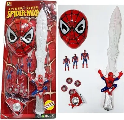 Obrázek produktu pro Dětská sada "Spider-Man": maska, meč, figurky na hraní, ruční blaster
