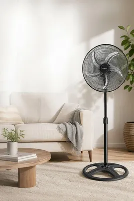 Produktbild von Opviq, Kumtel KTF-340, Standventilator, Schwarz,100% ABS, 50 x 50 x 132 cm