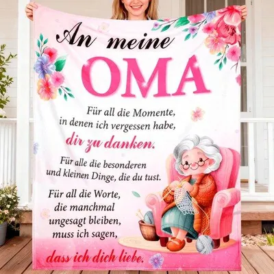 Zdjęcie produktu dla Koc dla babci z serdecznym przesłaniem