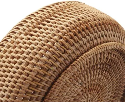 Zdjęcie produktu dla Okrągłe miseczki na owoce z rattanu, ręcznie plecione, zestaw 3 sztuk