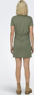 Produktbild von Locker Leichtes Sommer Kleid mit Bindeband Stoff Shirtkleid | S