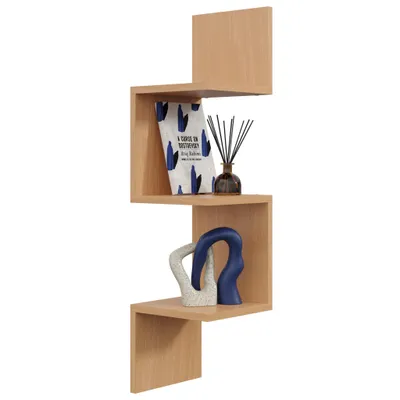 Produktbild von Eckregal Buche – elegantes Hängeregal für Bücher und Deko, stabile Wand-Eckablage für Wohnzimmer, Küche und Arbeitszimmer