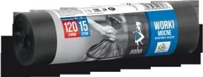 Zdjęcie produktu dla Worki Na mieci Hdld Mocne 120L 15 Szt Czarne
