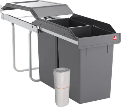 Image de Hailo Tandem 3650101 - Système de tri des déchets à deux compartiments pour meuble bas 30 cm