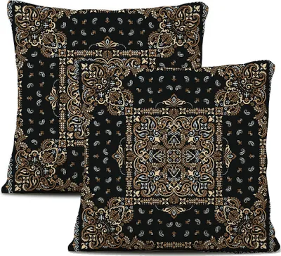 Obrázok produktu pre 2-balenie obliečok na vankúše Plyšové vlákno 45 cm X 45 cm, Dekoračný poťah na vankúš, Mandala, Bohémsky, Boho dekor, Hippie, Retro etno vankúš na gauč, spálňu, obývaciu izbu, farmu