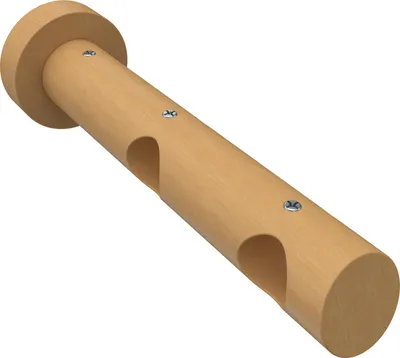 Produktbild von Interdeco Träger mit Abstand 9/15 cm / Wandhalterung für Gardinenstangen 20 mm Ø, 2-läufig Buche lackiert, Typ Talena
