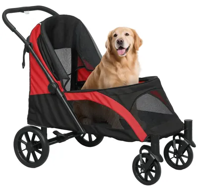 Produktbild von PawHut Hundewagen Hundebuggy klappbar für große Hunde & Katzen bis 30 kg