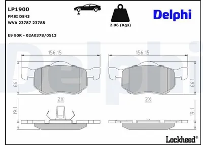 Produktbild von DELPHI Bremsbeläge Satz Vorne Bremsklötze für FORD MAVERICK LP1900