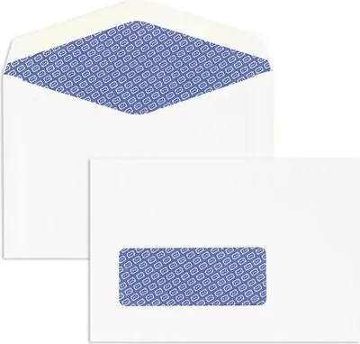 Produktbild von Kuvertierhüllen 115x168mm 90g/qm gummiert Sonderfenster VE=1000 Stück weiß