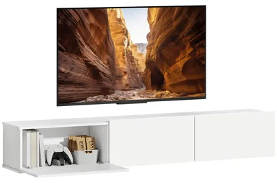 Produktbild von Schwebender TV-Schrank, Wandmontage, 3 Schubladen, viel Stauraum, 180 cm, Wei?