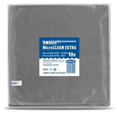 Čistiaca utierka, univerzálna,10 ks, 40x40 cm, BONUS "MicroCLEAN Extra", sivá