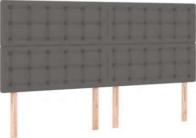 Produktbild von Kopfteil Grau 180x5x118/128 cm Kunstleder