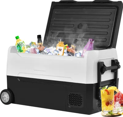 Immagine prodotto di EA35 - refrigeratore portatile a compressore, 31,5 litri, doppia zona, controllo APP, 12/24V DC e 100-240V AC per uso esterno, veicoli, campeggio, viaggi e casa.