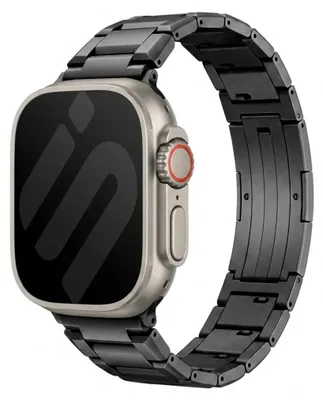 Produktbild von Strap-it Titan-Armband passend für Apple Watch (Series 12/11/10), (Ultra 4/3/2/1), (SE 3/2/1), (Series 9/8/7/6/5/4) - 44/45/46/49mm - Schwarz