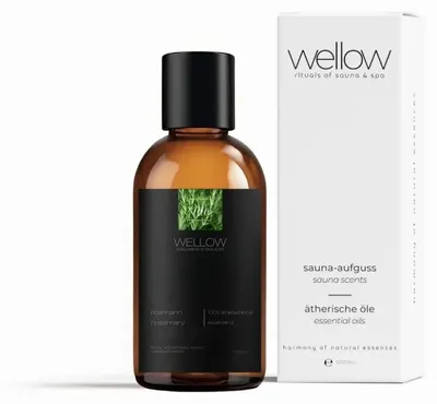 Produktbild von wellow® Ätherisches Öl Rosmarin 100 ml, 100% naturrein – für Diffuser, Aromatherapie, Sauna & Spa – in Glasflasche mit Tropfeinsatz
