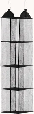 Produktbild von INF 4-lagige Hängeaufbewahrungstasche - Vliesstoff Organizer für Kleidung Schwarz