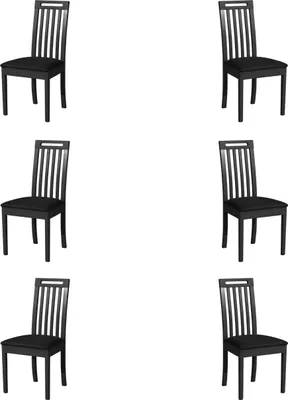Produktbild von Esszimmerstuhl, Holz Eiche Massiv Stuhl Stühle Küchenstuhl - Set 6x Roma 10 SCHWARZ
