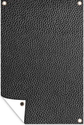 Produktbild von MuchoWow® 60x90 cm Outdoor-Poster Gartendeko Sichtschutz Garten Poster für den Garten  Leder - Lederoptik - Schwarz - Hell