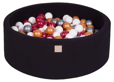 Obrázek produktu pro Kulatý míčový důl 200 míčků 90x30cm - černý