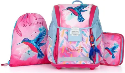Produktbild von Scoolstar Kolibri Schulranzen Set Mädchen 1 Klasse | Set 3 Teilig Für Grundschule | Super Leicht | Inkl. Federmäppchen Sportbeutel